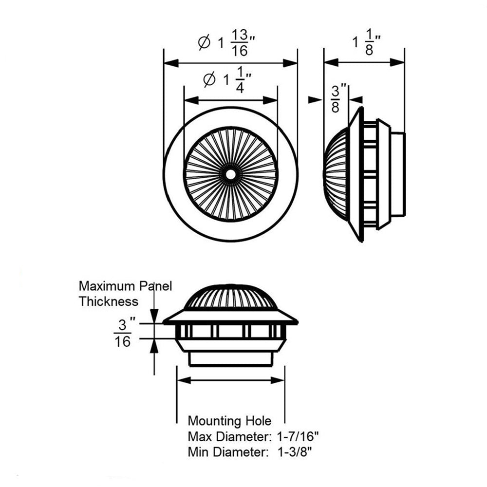 6 LED 1-1/4" Dual Function Clearance/Marker with Stainless Steel Bezel