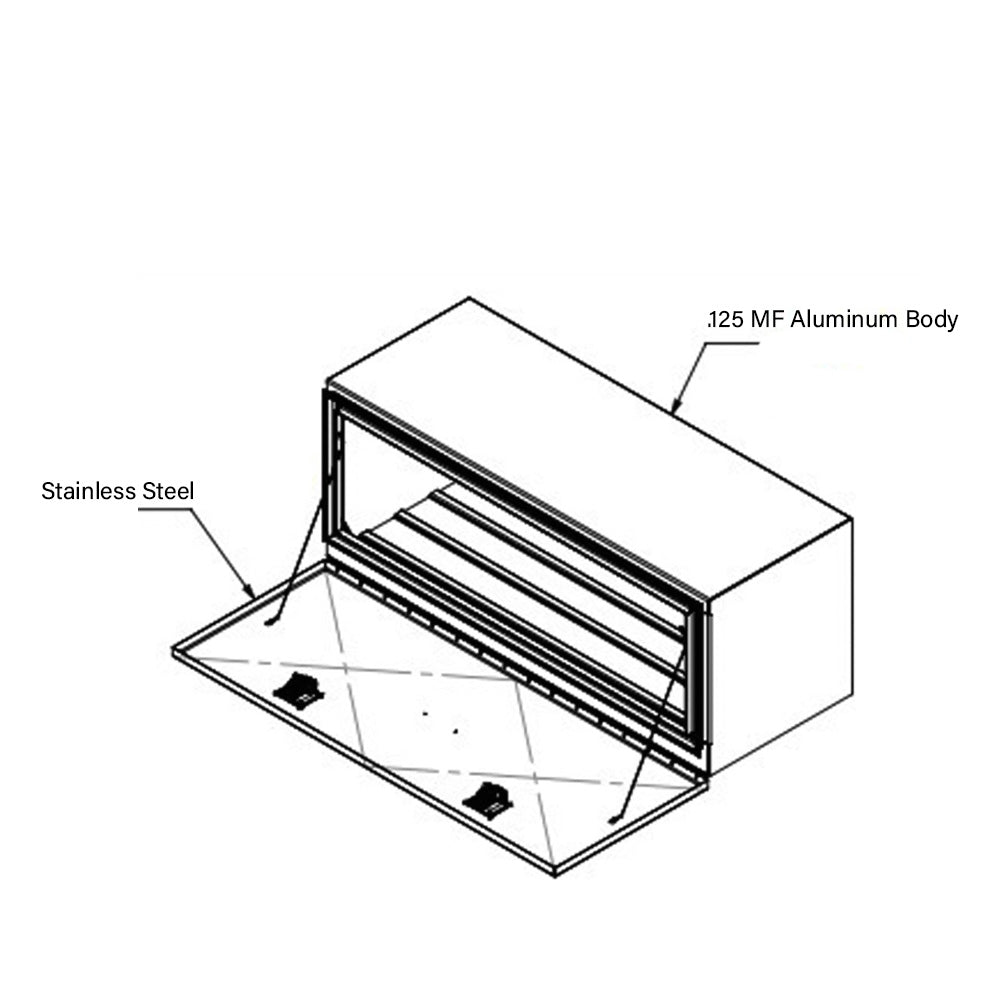 60"L x 24"H x 24"D Aluminum Box with Single Door and Lanyard Hinges