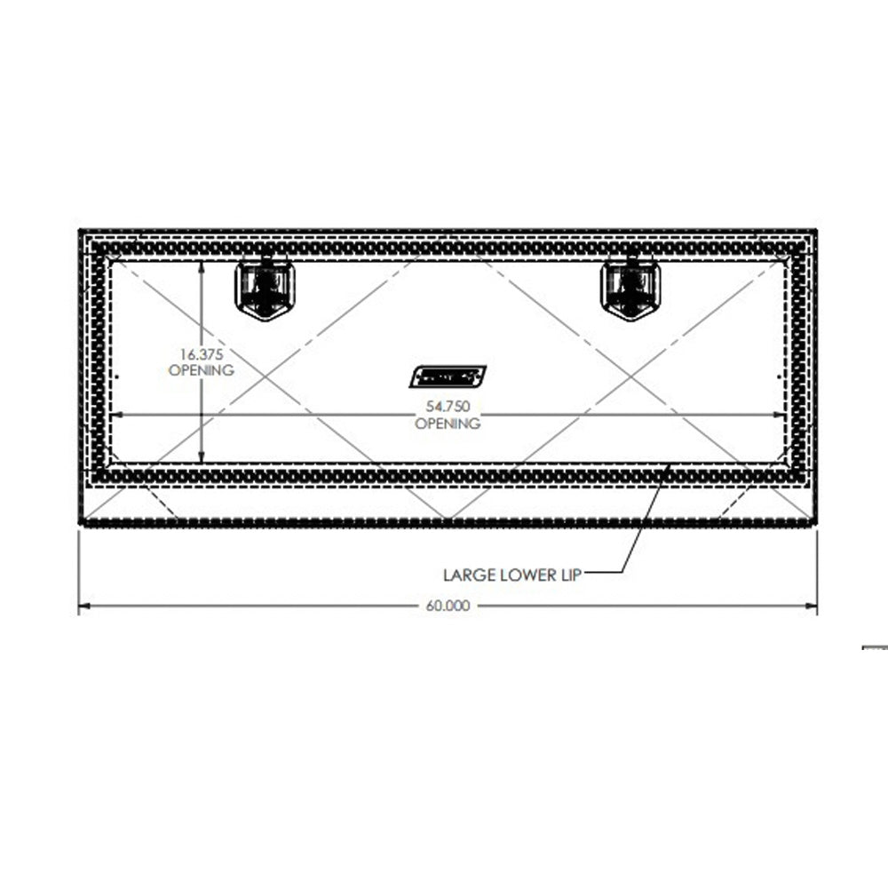 60"L x 24"H x 24"D Aluminum Box with Single Door and Lanyard Hinges