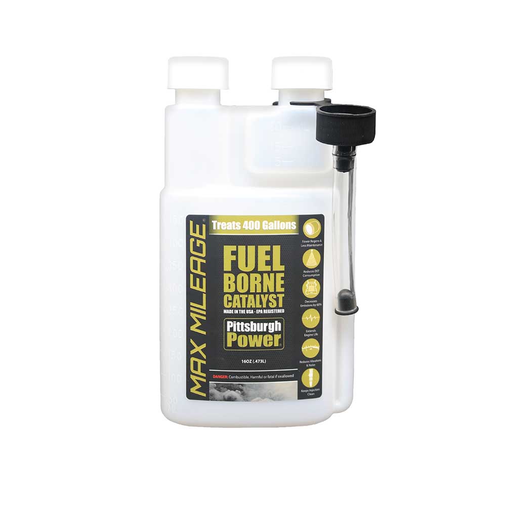 Max Mileage Fuel Borne Catalyst in a 16 ounce Measuring Bottle
