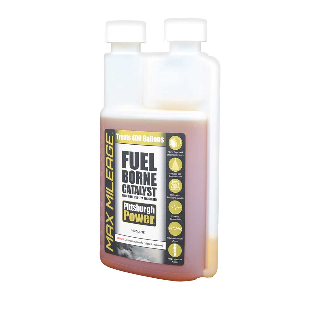 Max Mileage Fuel Borne Catalyst in a 16 ounce Measuring Bottle