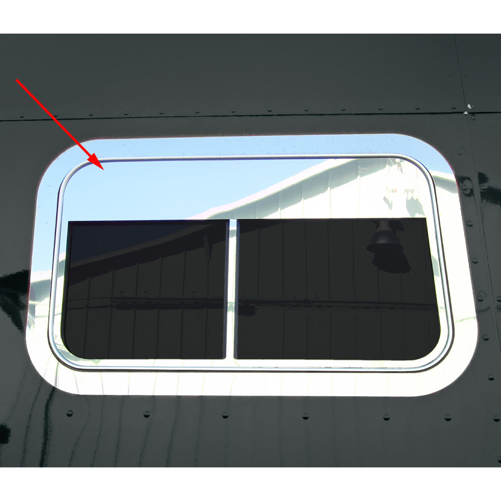 Peterbilt 70" Sleeper 5" SS Chop Top Surround Side Window Trim