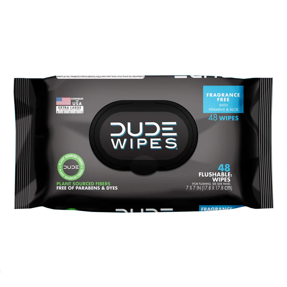 DUDE Wipes 48 Count Dispenser Pack Flushable Wipes, Fragrance Free