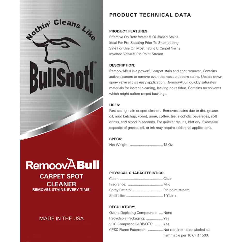 Bullsnot! RemoovABull Carpet Spot Cleaner