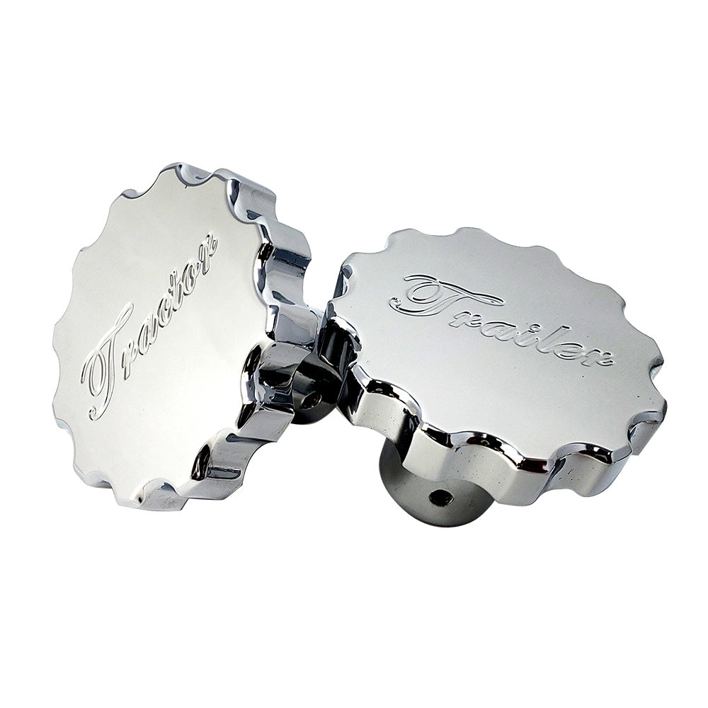 Peterbilt Ribbed Chrome Tractor/Trailer Knobs- Thread On