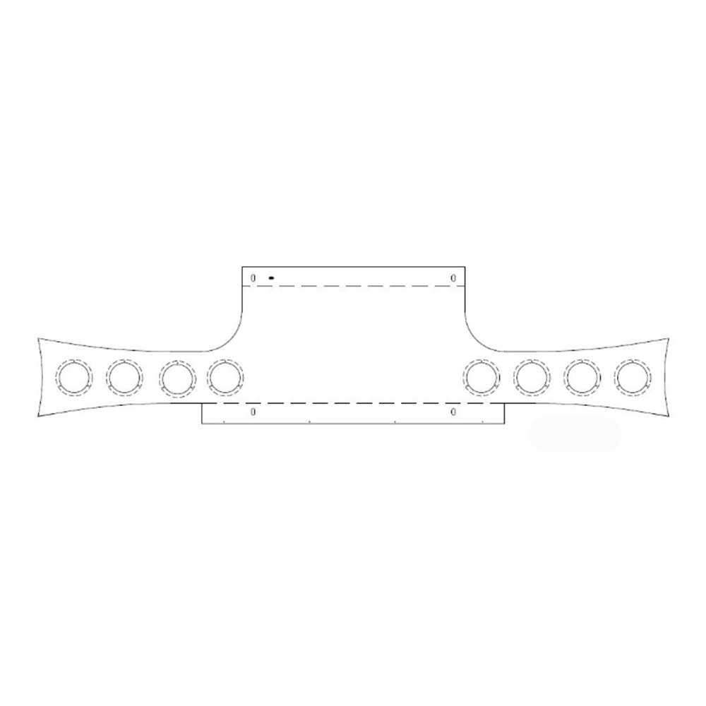 94" x 8" Maltese T-bar with Eight 4" Light Cutouts
