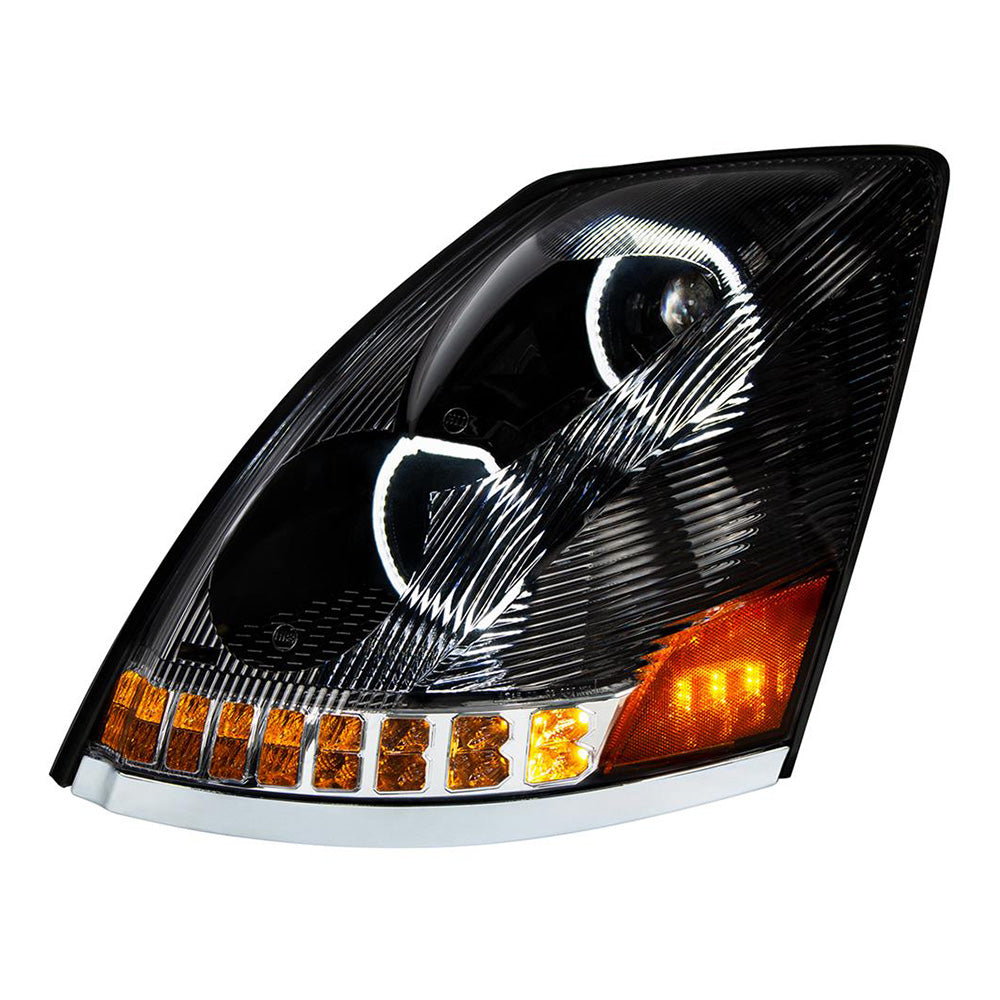 Volvo VN, VNL 2003-2017 Black Inner Housing 10 LED Headlights