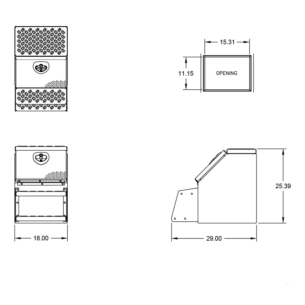 18" Aluminum Step Box with Diamond Plate Door and Steps