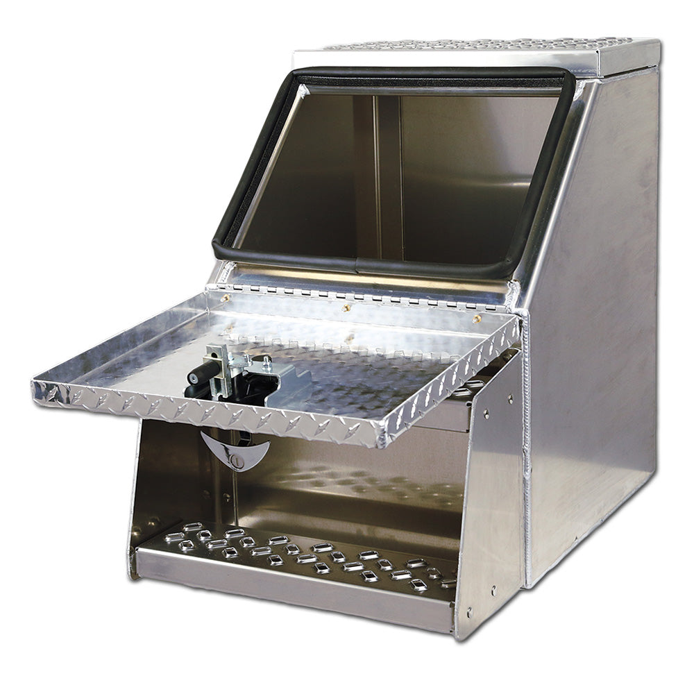 30" Aluminum Step Box with Diamond Plate Door and Steps