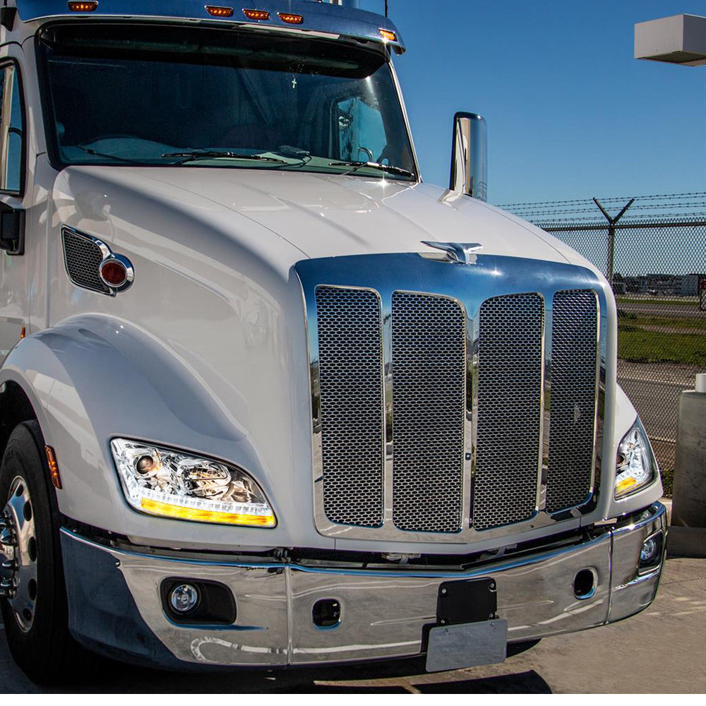 Peterbilt 579, 587 Projection Headlight with LED Sequential Turn and DRL