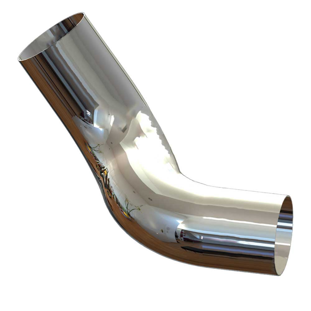 5"OD Peterbilt 377 Double Bend Chrome Elbow, OEM PB-11380LCP - Left Side