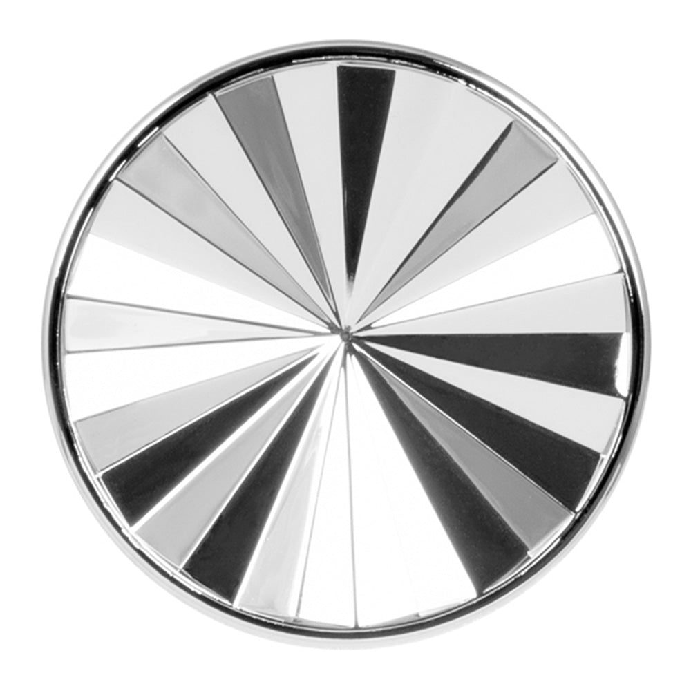 33mm x 4-1/2" Chrome Plastic Concave Pinwheel Lug Nut Cover - Thread On
