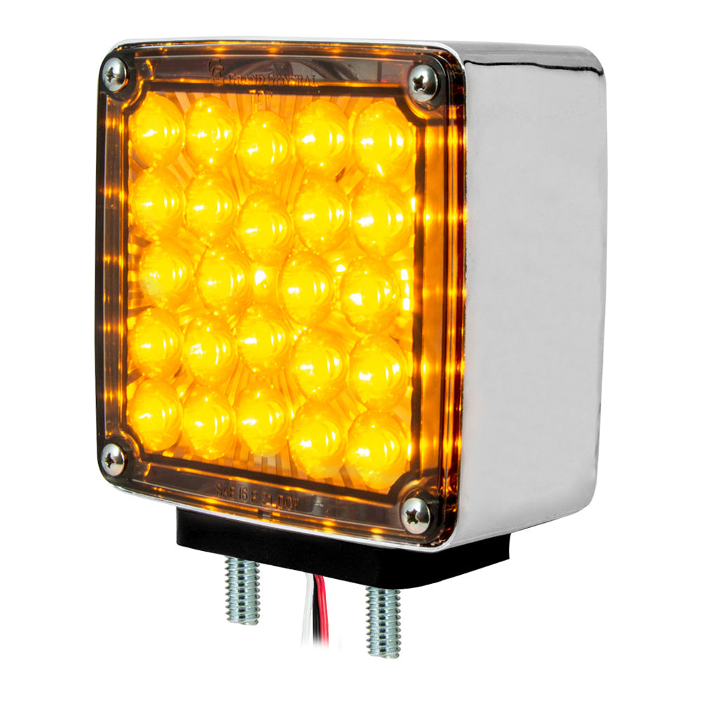4-1/2" Pearl Double Face LED Pedestal Light with Smoke Lens - Drivers Side