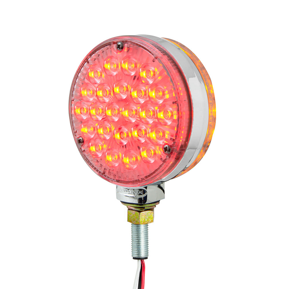 4" Amber/Red Clear Lens Double Face High Power Pearl LED Pedestal Light