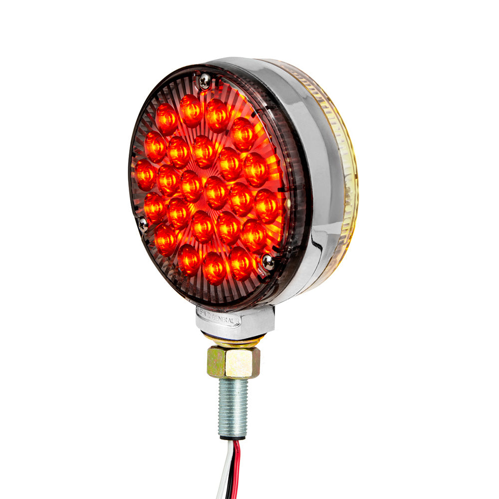 4" Amber/Red Smoke Lens Double Face High Power Pearl LED Pedestal Light