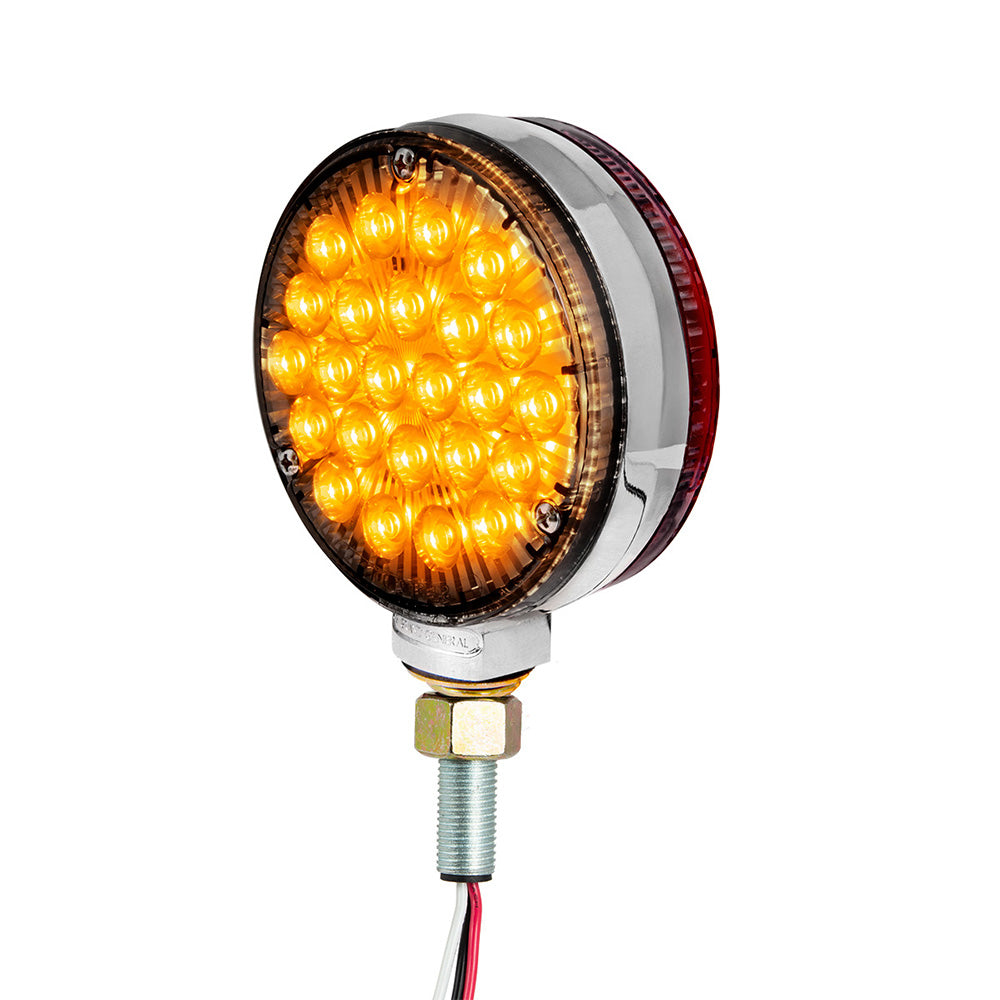 4" Amber/Red Smoke Lens Double Face High Power Pearl LED Pedestal Light