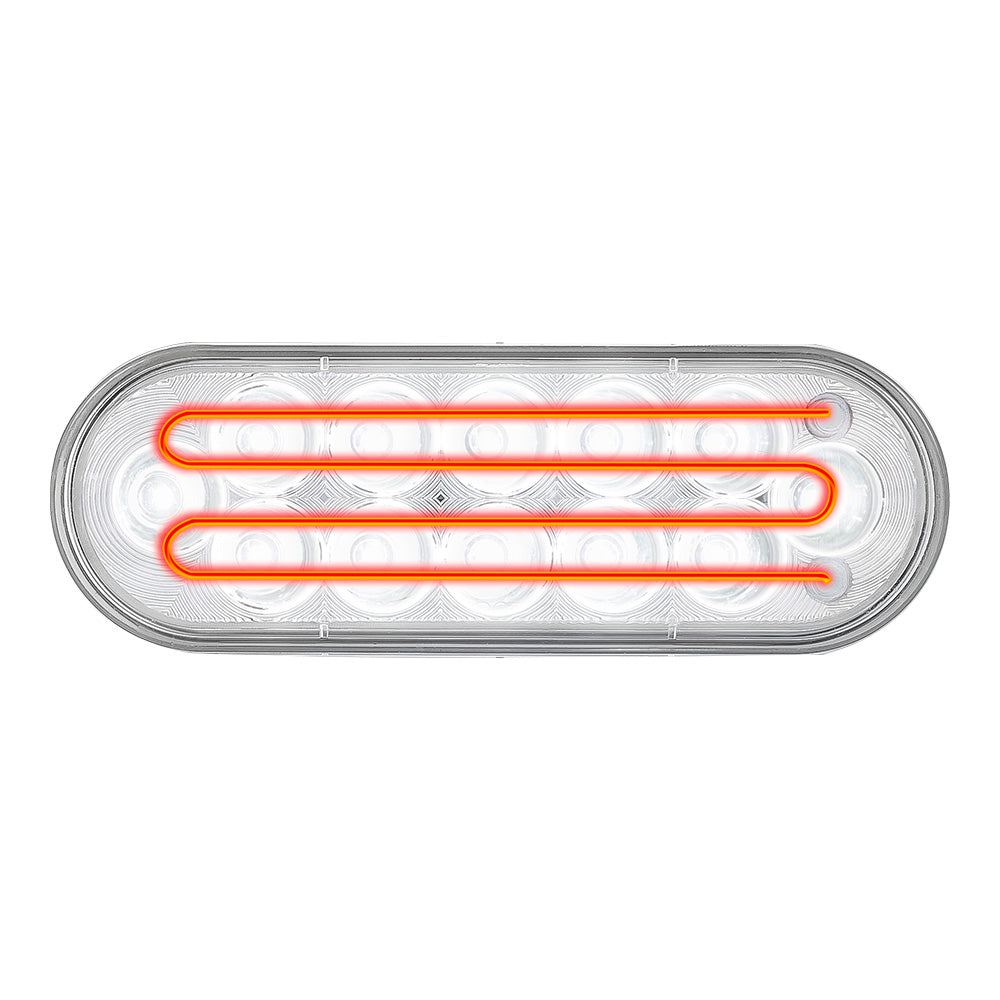 6" 12 LED Heated Oval Red Stop, Turn and Tail to Back Up Light