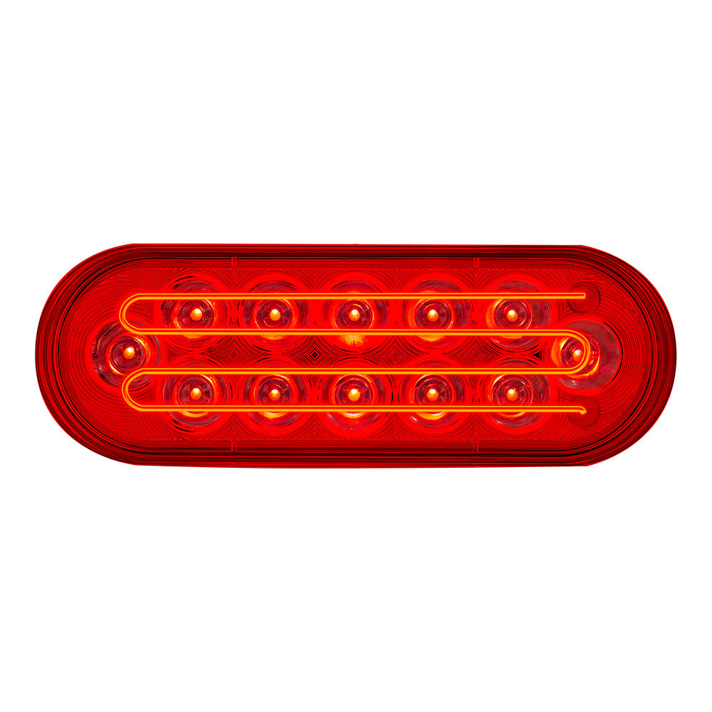 6" 12 LED Heated Oval Red Stop, Turn and Tail to Back Up Light