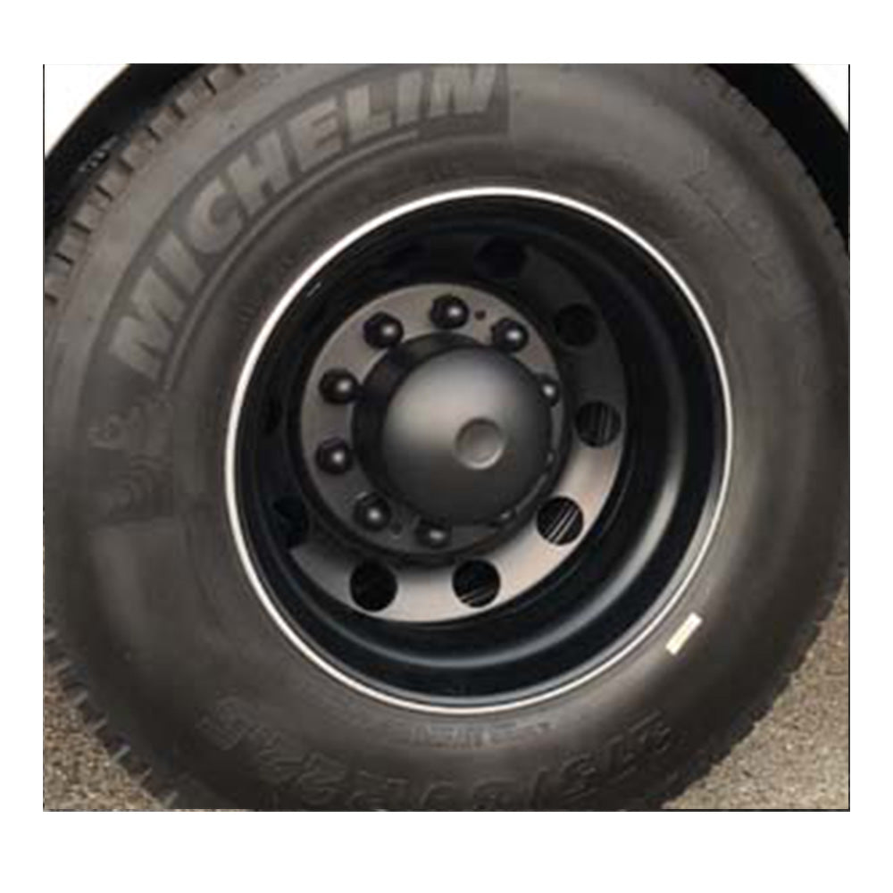 22-1/2", 24-1/2" Stealth Black Universal Stainless Steel Unitized Cover-Up for Rear Hub Covers