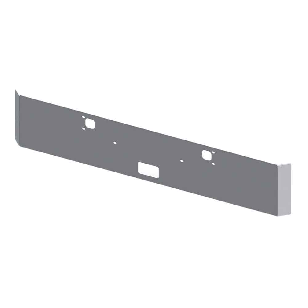 Kenworth W900L, W900B 18" Chrome Plated Mitered End Bumper with Step and Tow Holes