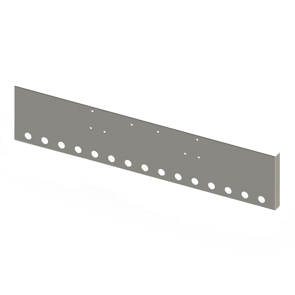 Peterbilt 357, 378, 379 20" Boxed End Bumper with Fifteen 2" Light Cutouts