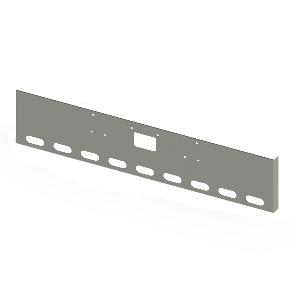 Peterbilt 357, 378, 379 20" Boxed End Bumper with 9 Oval Light Cutouts and Tow Cutout