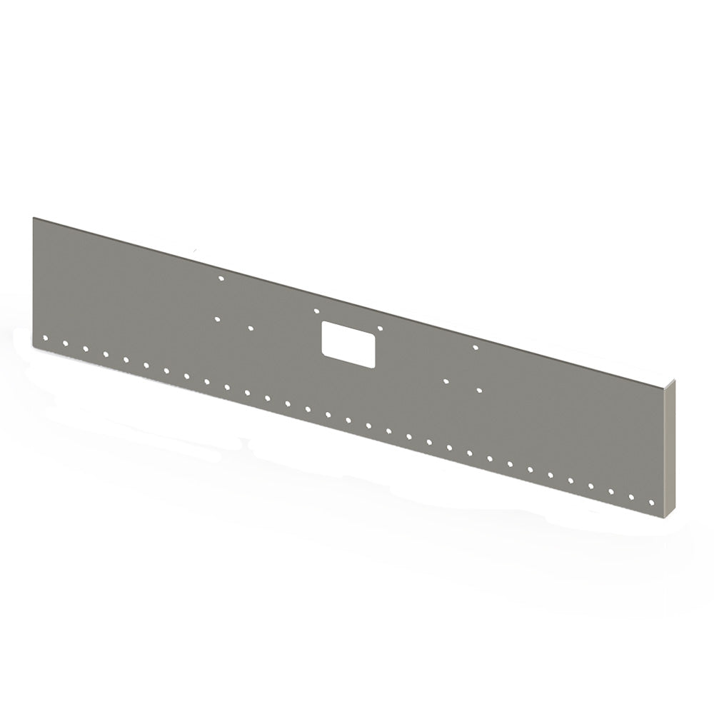 Peterbilt 357, 378, 379 20" Boxed End Chrome Plated Bumper with Thirty-One 3/4" Light and Tow Cutouts