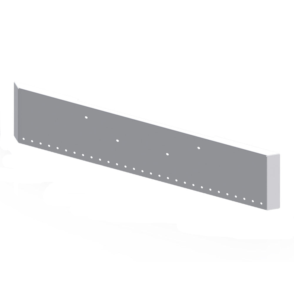 Peterbilt 365, 367, 388, 389, 567 20" Mitered End Chrome Bumper with Twenty-Nine 3/4" Light Cutouts