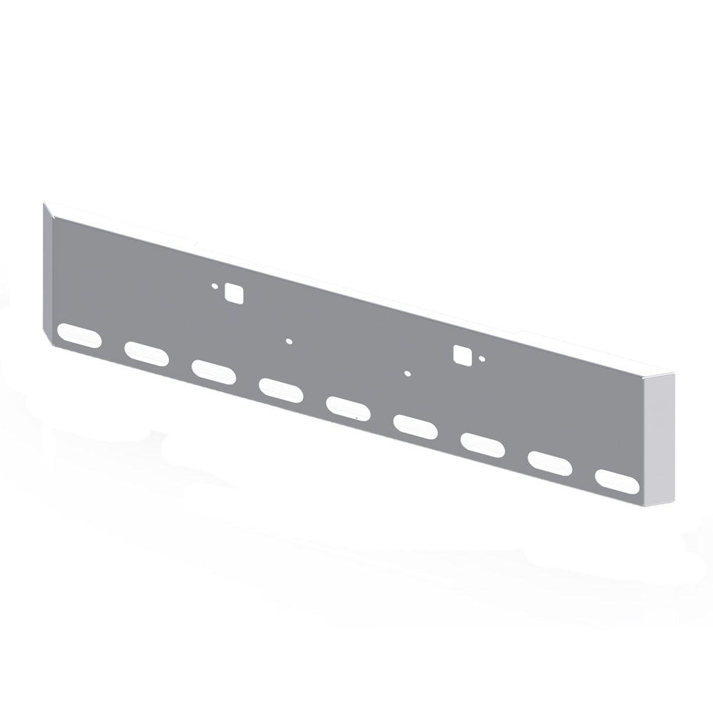 Peterbilt 365, 367, 388, 389, 567 20" Mitered End Chrome Bumper with Nine Oval Light Cutouts and Tow Holes