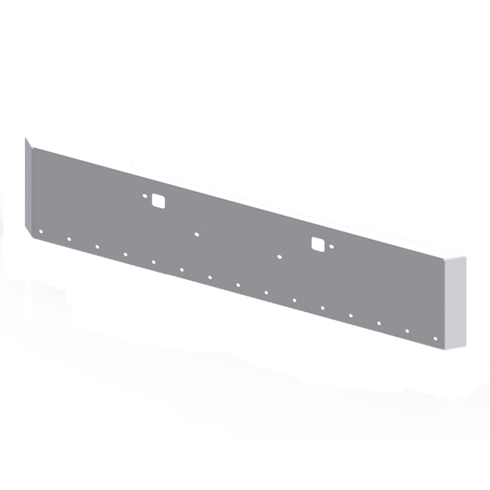 Peterbilt 365, 367, 388, 389, 567 20" Mitered End Chrome Bumper with Fifteen 3/4" Light Cutouts and Tow Holes