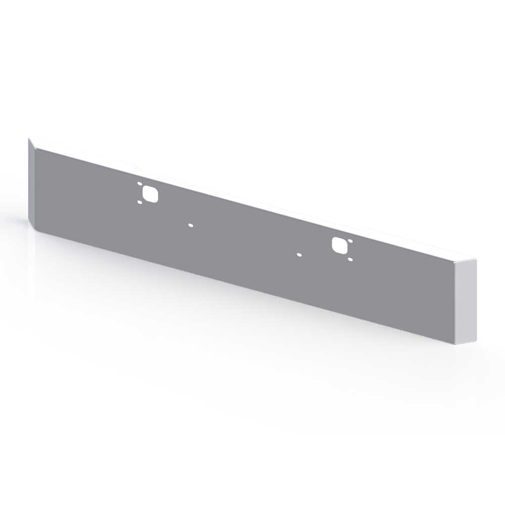Kenworth W900L, W900B 18" Chrome Stainless Steel Mitered End Bumper with Tow Holes