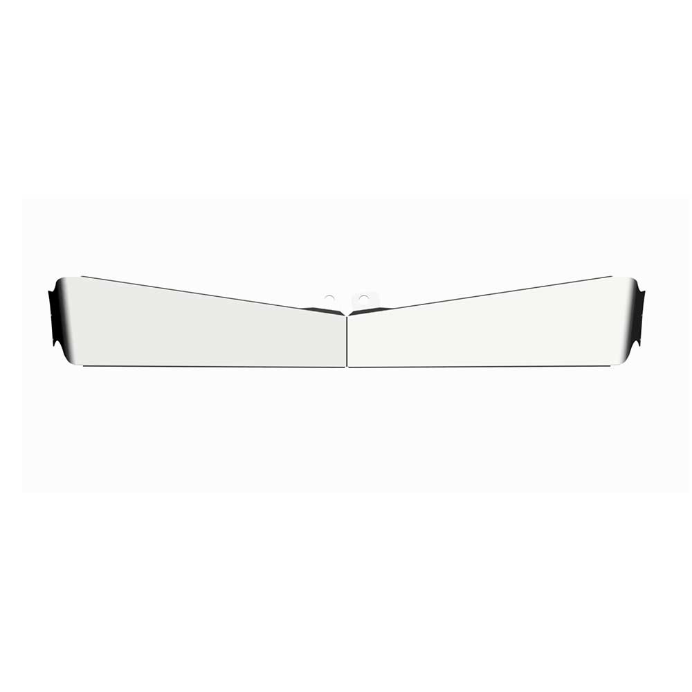 Kenworth W900 Curved Windshield Chrome Stainless 13" to 9" Forward Bowtie Visor