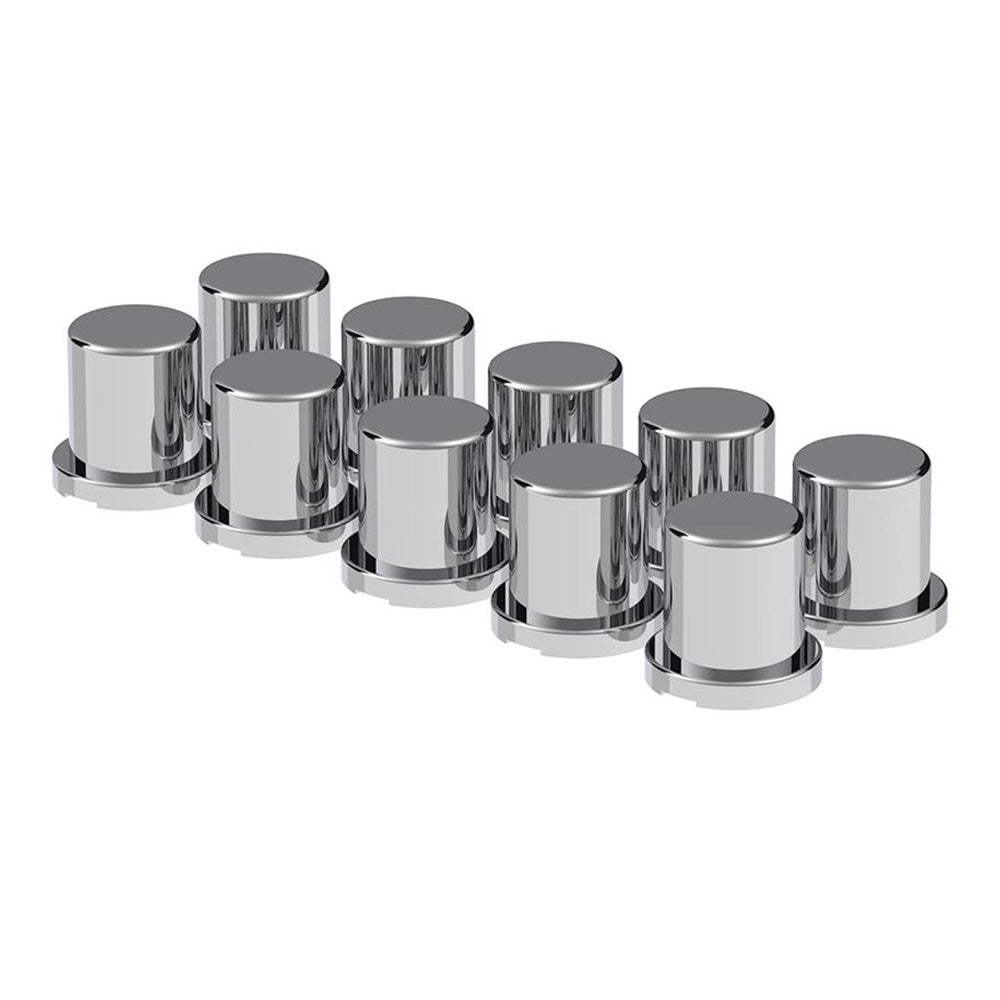 3/4" x 1-1/4" Chrome Plastic Top Hat Nut Covers - Push On 10PK