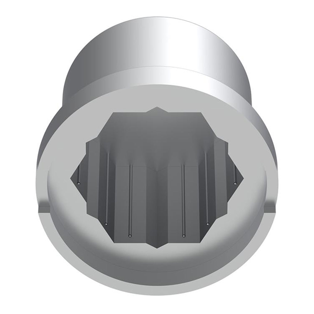 15/16" x 1-3/16" Chrome Plastic Top Hat Nut Covers - Push On 60PK