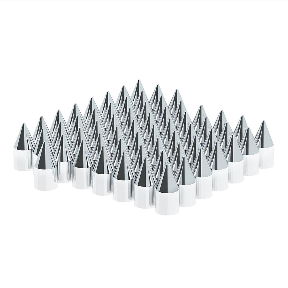 15/16" x 2-1/2" Chrome Plastic Spike Nut Covers - Push On 60PK