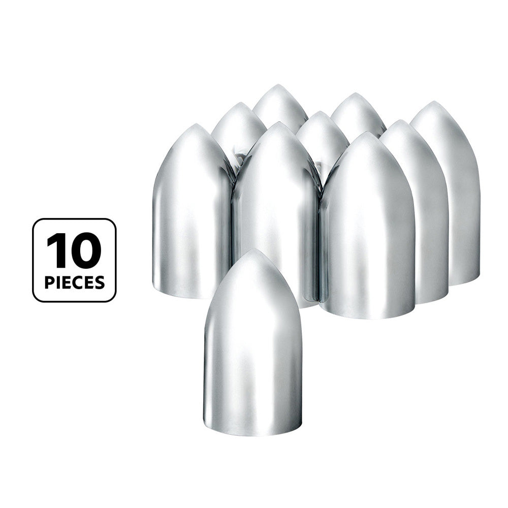 33mm x 3-7/8" Chrome Plastic Bullet Nut Cover - Push On 10 Pack