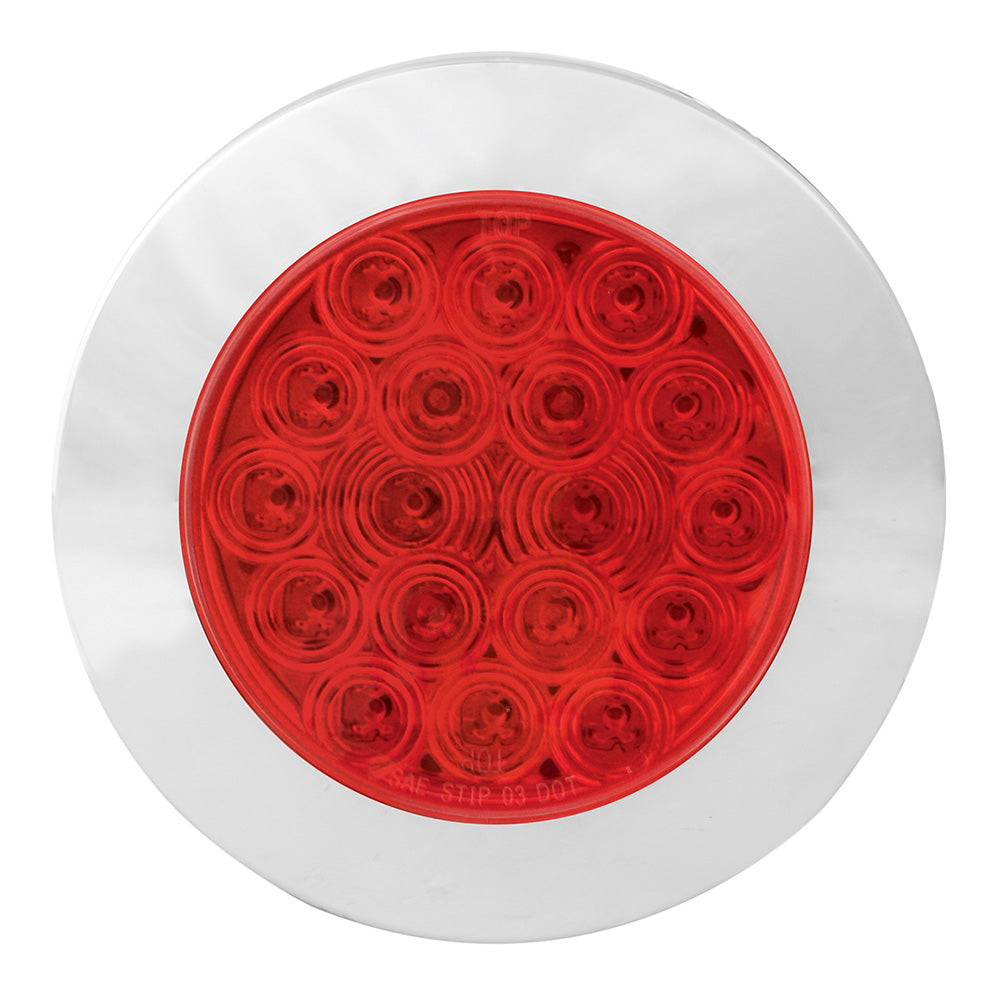 4" 18 LED Flange Mount Tail Light with Chrome Bezel