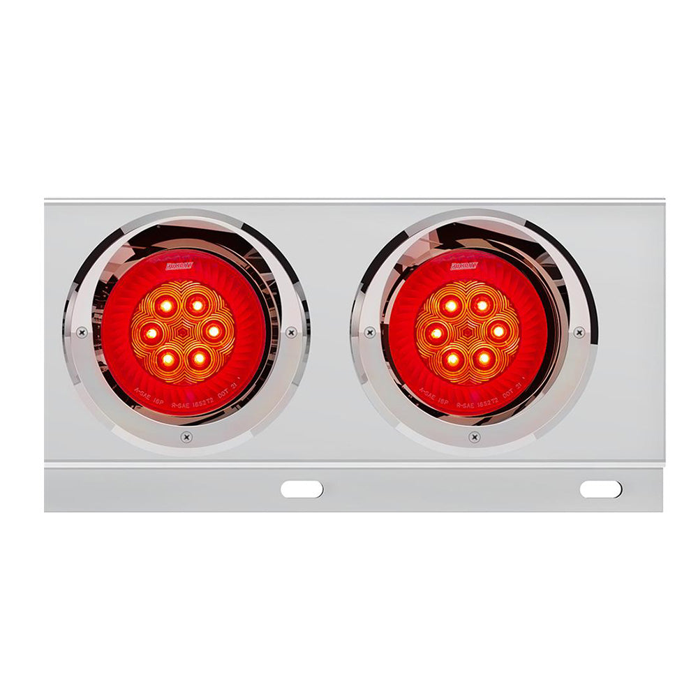 Stainless Steel Spring Loaded Rear Light Bars with LED Turbine Lights & Visors