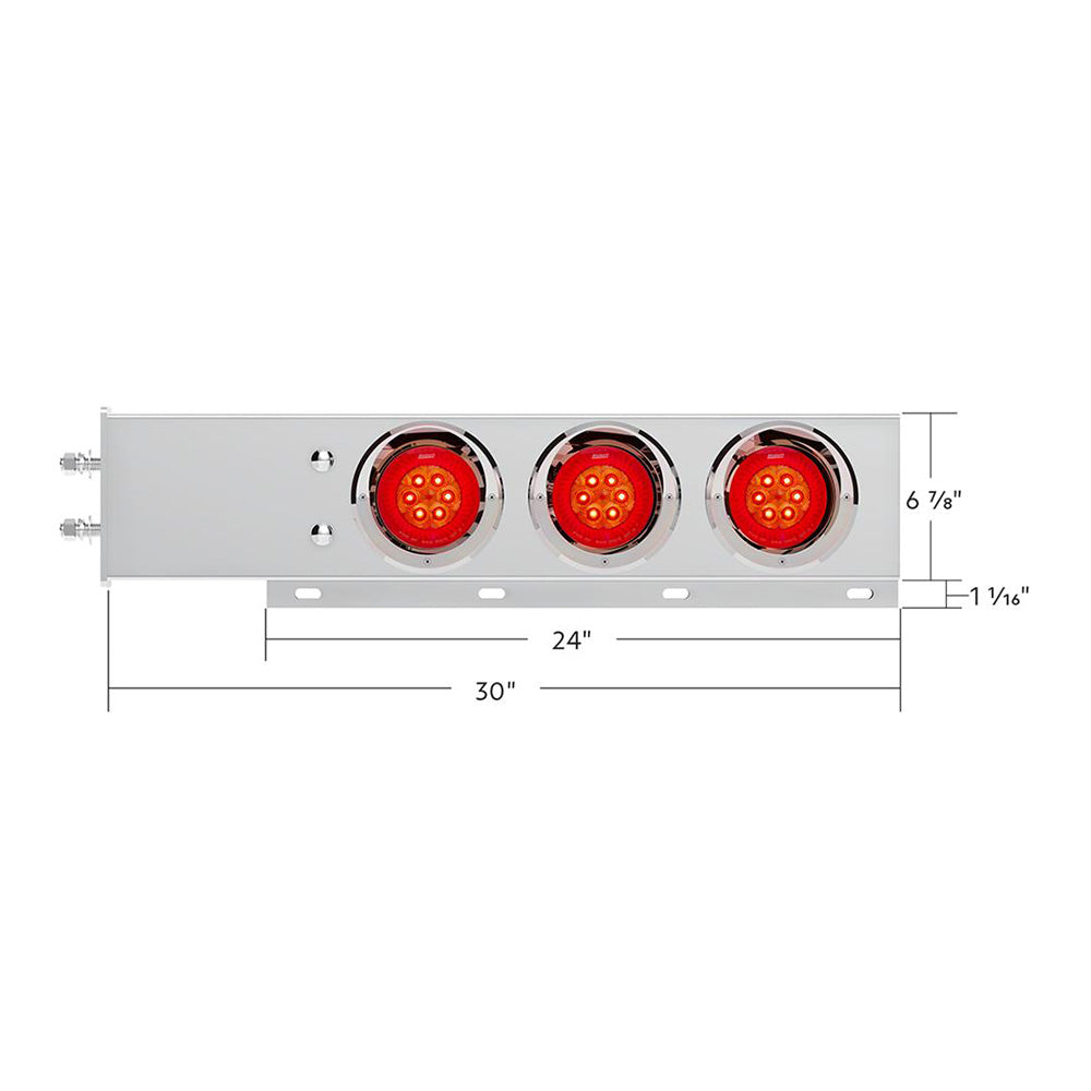 Stainless Steel Spring Loaded Rear Light Bars with LED Turbine Lights & Visors