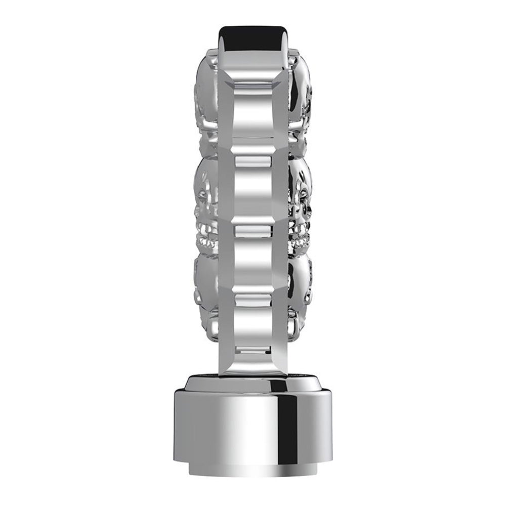 Skulls Pistol Grip Gearshift Knob With 9/10 Chrome Speed Adapter - Thread On