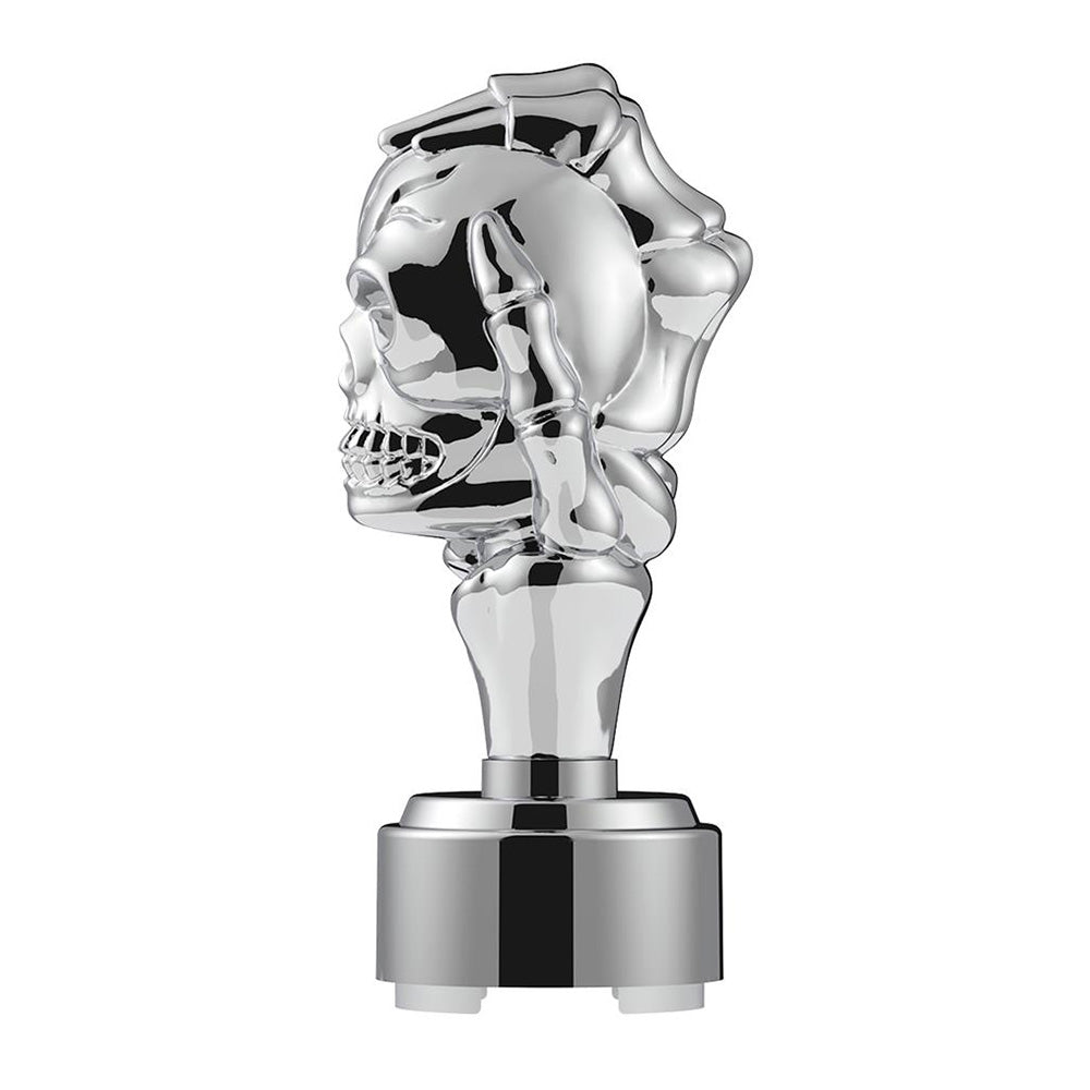 Chrome Skull Gearshift Knob With 9/10 Speed Adapter-Thread On