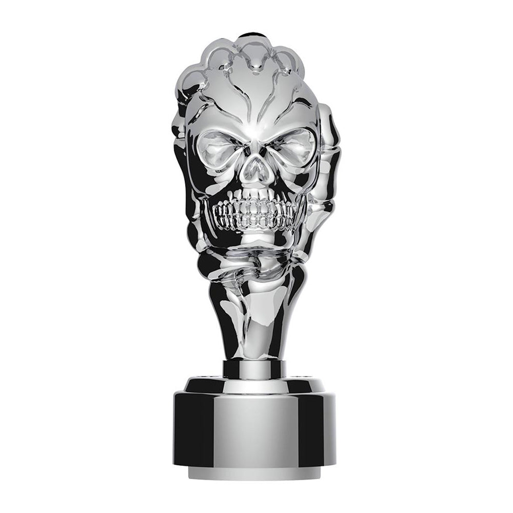Chrome Skull Gearshift Knob With 9/10 Speed Adapter-Thread On