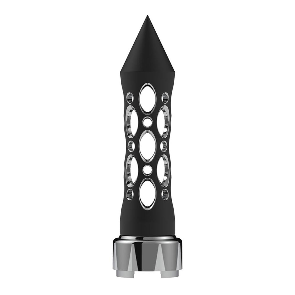 Black Daytona Spike Gearshift Knob with 9/10 Chrome Speed Adapter - Thread On