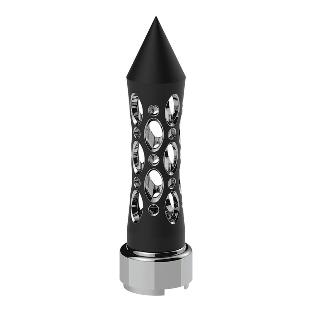 Black Daytona Spike Gearshift Knob with 9/10 Chrome Speed Adapter - Thread On