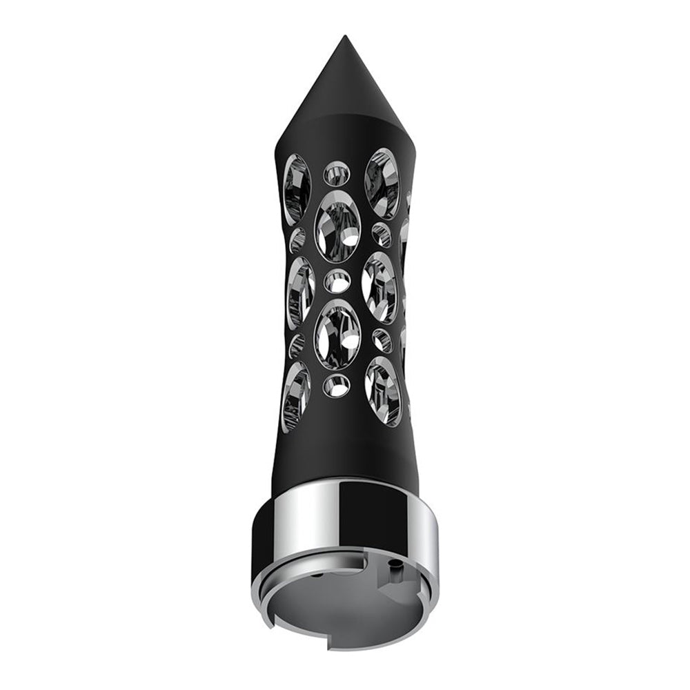Black Daytona Spike Gearshift Knob with 9/10 Chrome Speed Adapter - Thread On