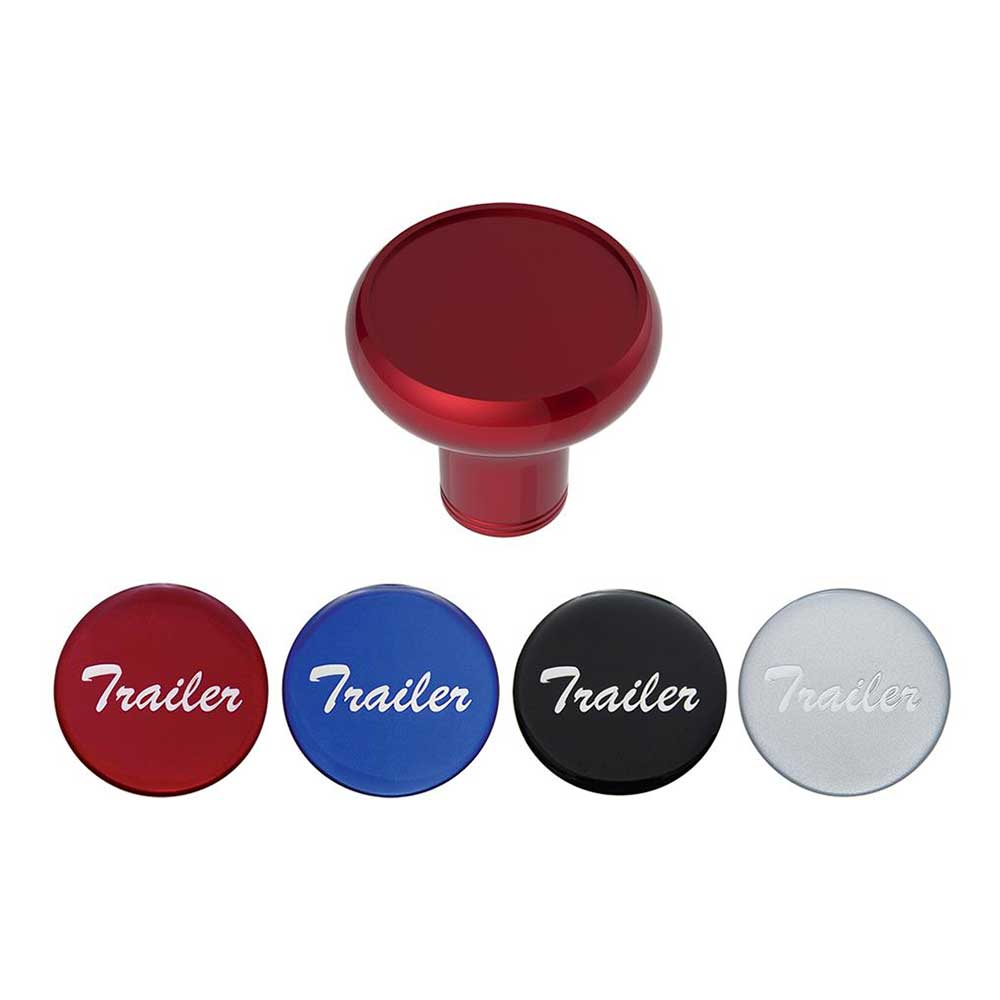 Aluminum Trailer Knobs with Multi-Color Glossy Trailer Stickers - Thread On