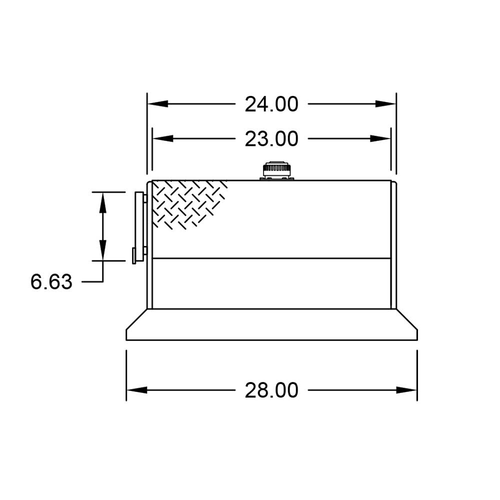 Hydraulic Aluminum Tank with Diamond Plate Top - 30 Gallons