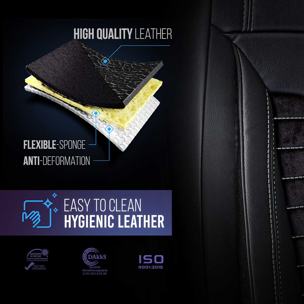 Legacy Silver High-Back Seat Faux Leather Seat Cover