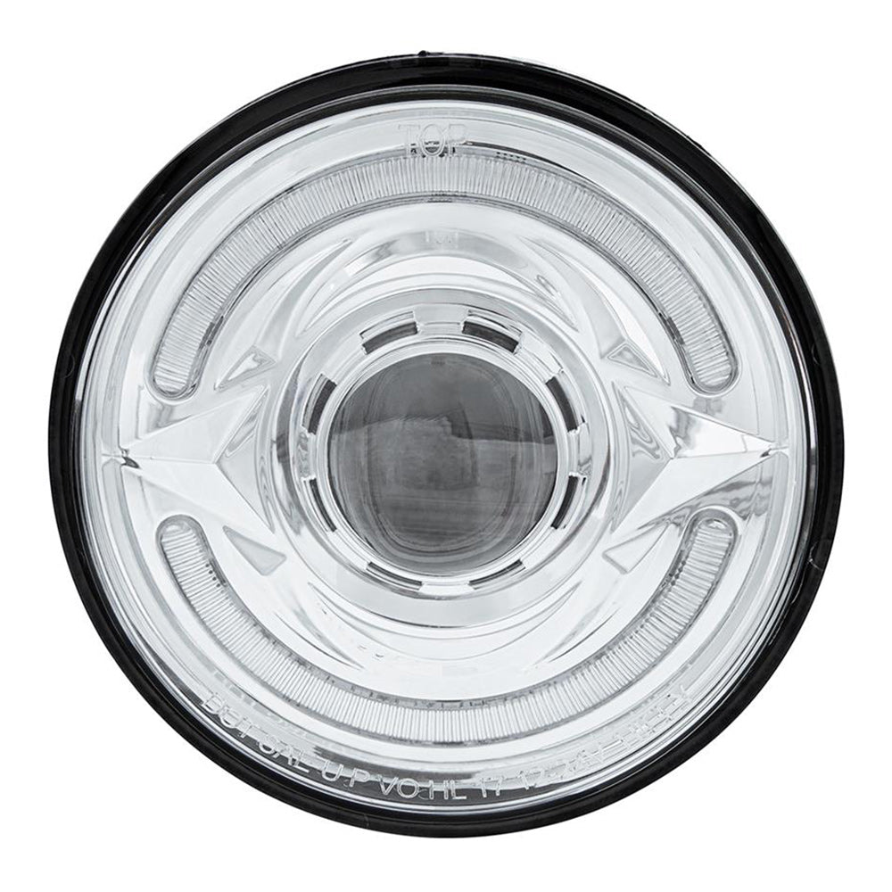 ULTRALIT LED 5-3/4" Round Headlight with 60 LED Dual Color Light Bar
