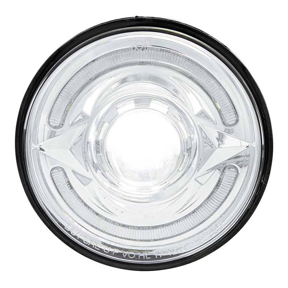 ULTRALIT LED 5-3/4" Round Headlight with 60 LED Dual Color Light Bar